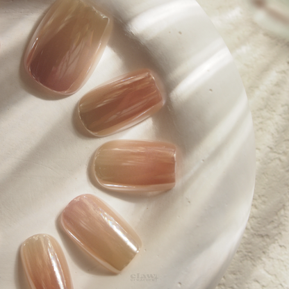 Peachy Radiance Handmade Press-on Nails by Claw Creature