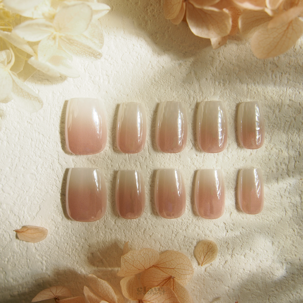 Rosy Ombre Handmade Press-on Nails by Claw Creature