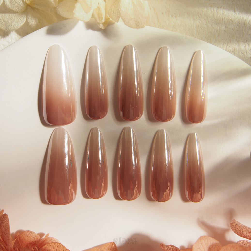 Sunset Glow Handmade Press-on Nails by Claw Creature