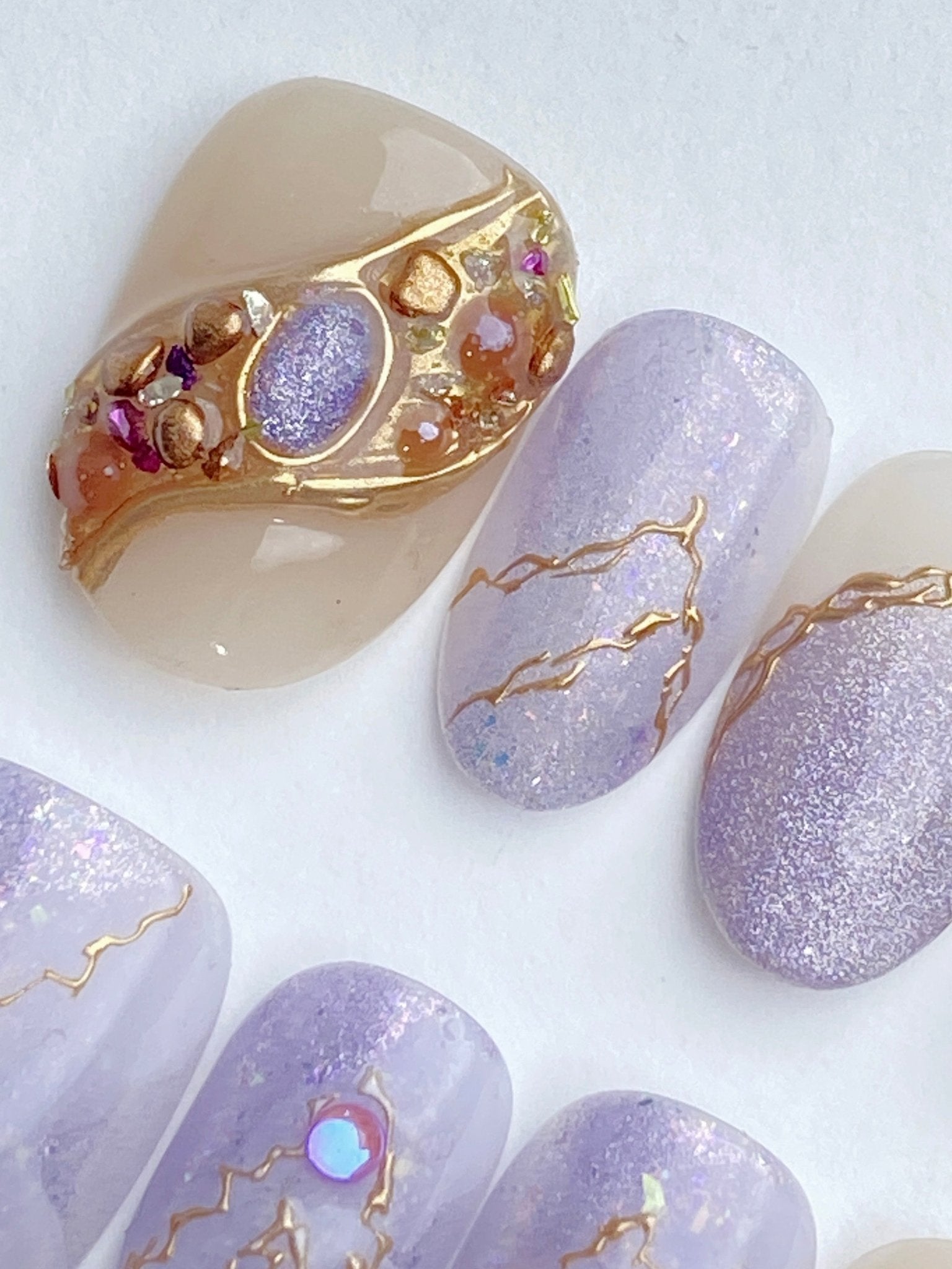 Amethyst Heirloom - Handmade Press on Nails by Clawcreature - Handmade Press - on Nails