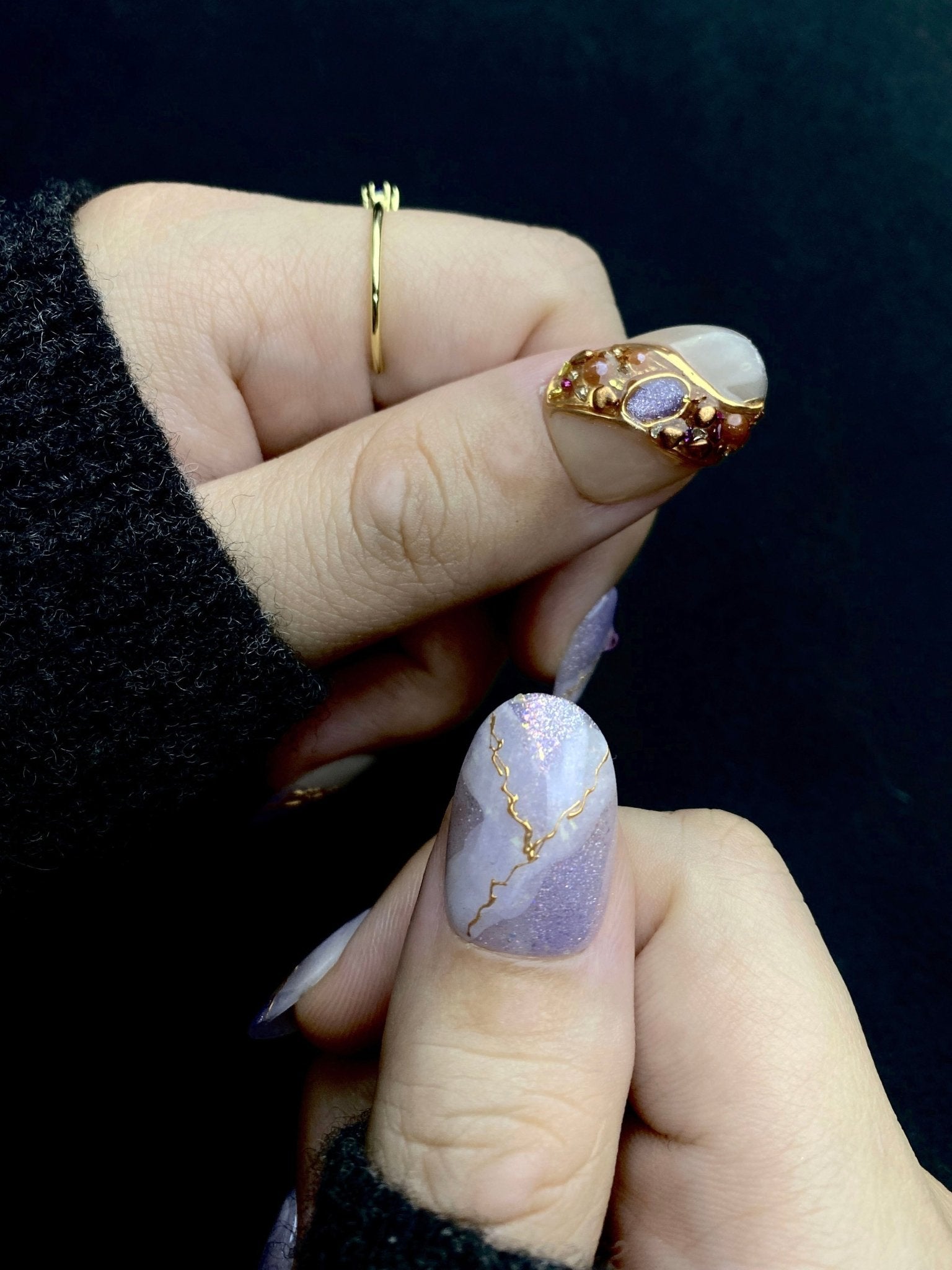 Amethyst Heirloom - Handmade Press on Nails by Clawcreature - Handmade Press - on Nails