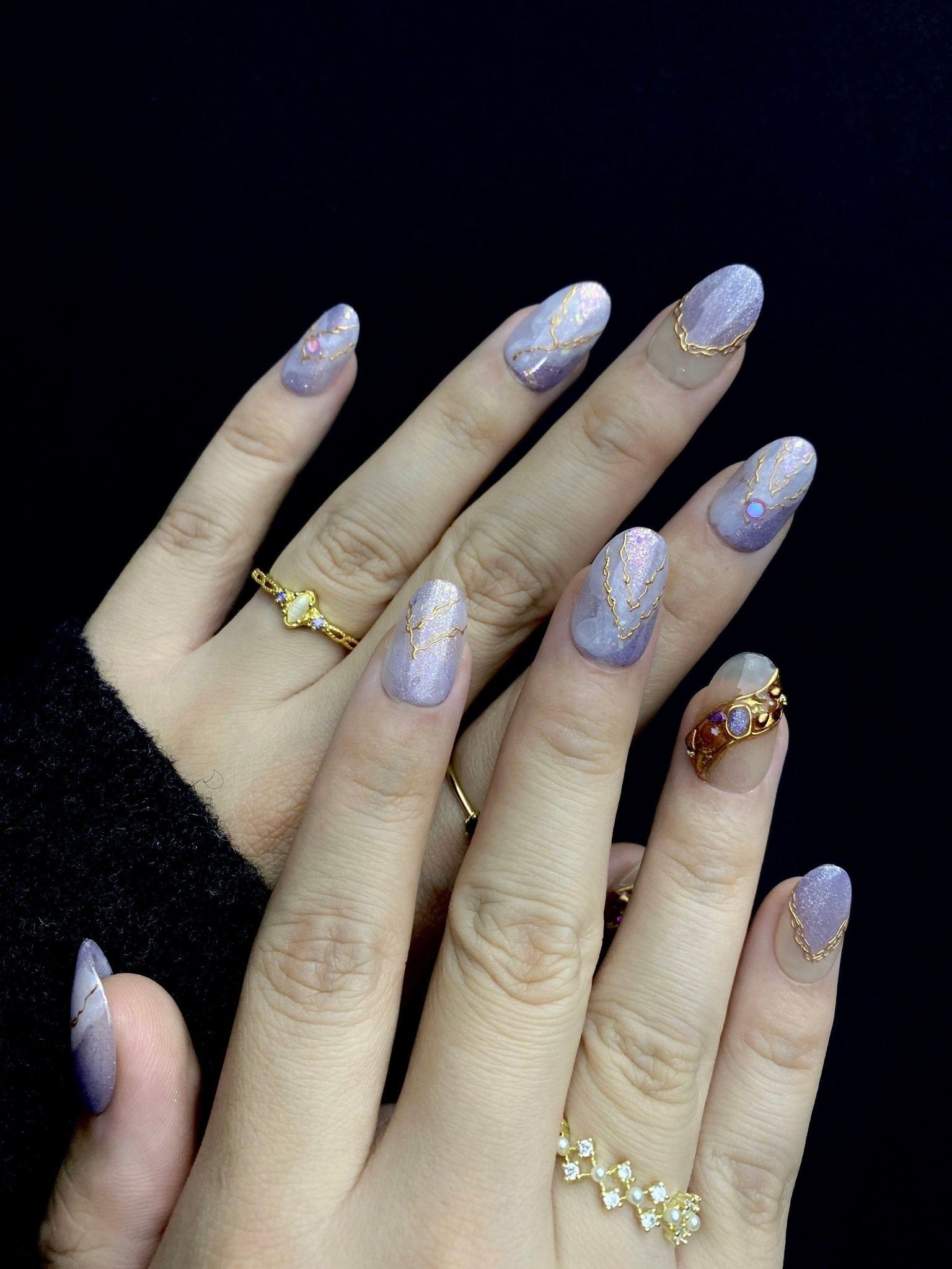 Amethyst Heirloom - Handmade Press on Nails by Clawcreature - Handmade Press - on Nails