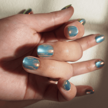 Aqua Mirage - Handmade Press on Nails by Clawcreature - Handmade Press - on Nails