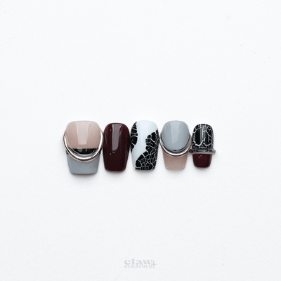 Auburn Fractures - Handmade Press on Nails by Clawcreature - Handmade Press - on Nails