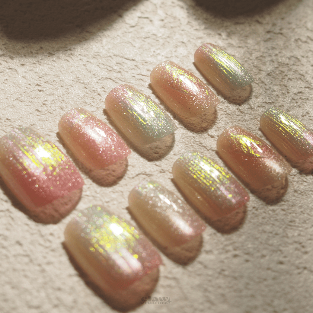 Aurora Glow - Handmade Press on Nails by Clawcreature - Handmade Press - on Nails
