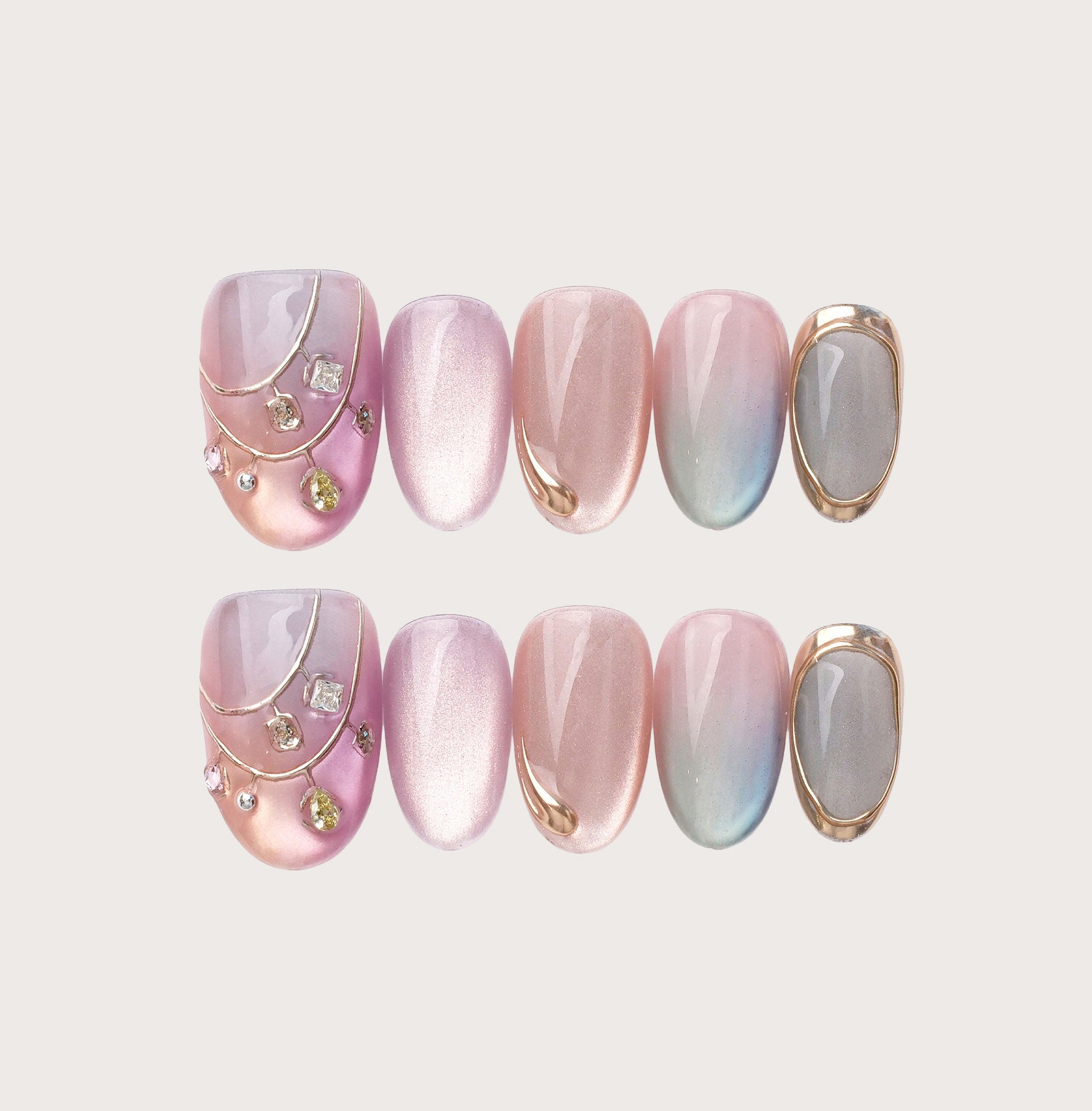 Aurora I - Handmade Press on Nails by Clawcreature - Handmade Press - on Nails