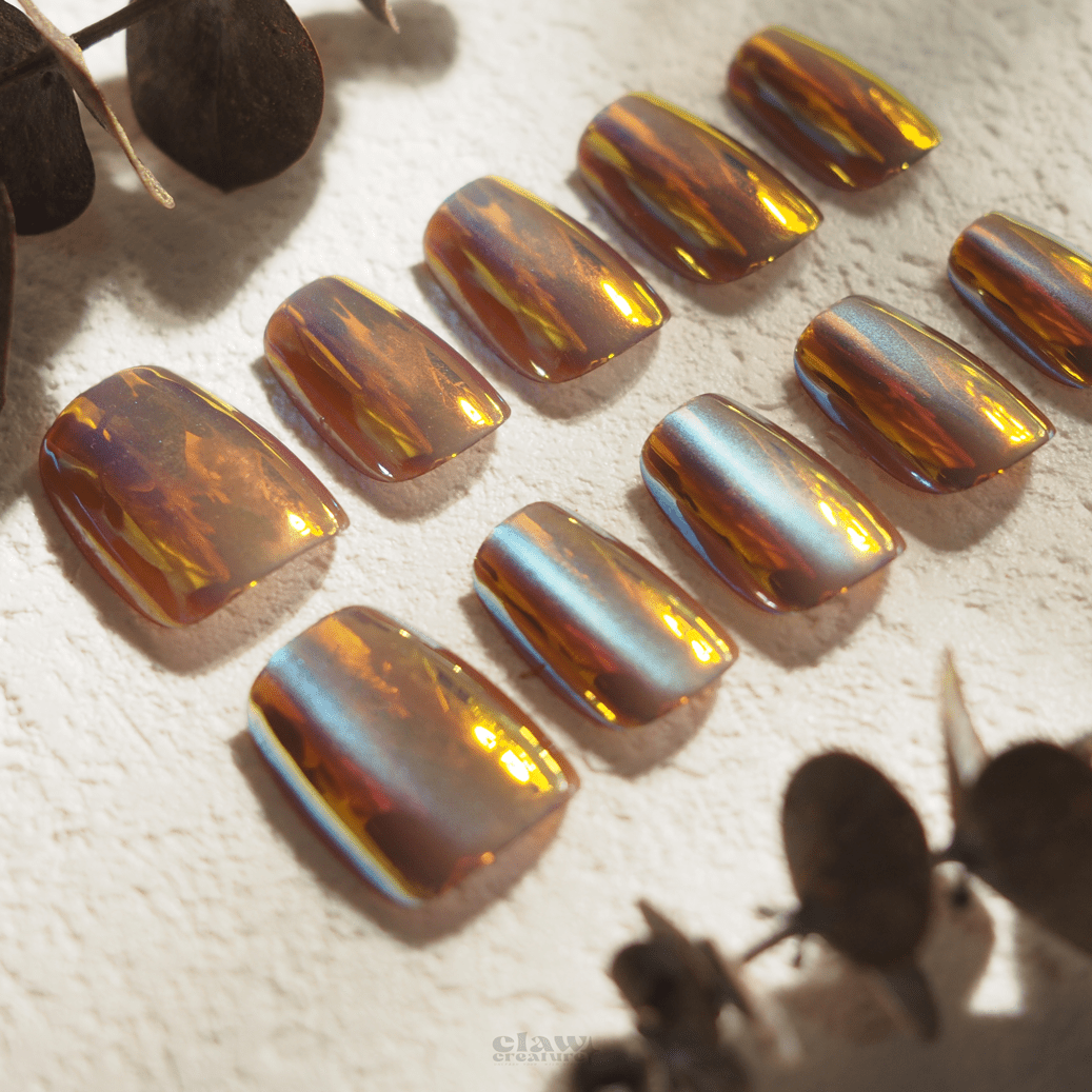 Aurora Phantasy - Handmade Press on Nails by Clawcreature - Handmade Press - on Nails