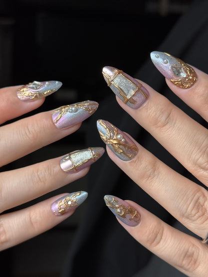 Aurora Relic - Handmade Press on Nails by Clawcreature - Handmade Press - on Nails
