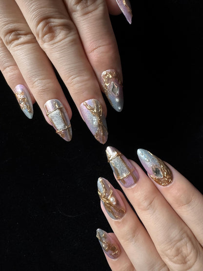 Aurora Relic - Handmade Press on Nails by Clawcreature - Handmade Press - on Nails
