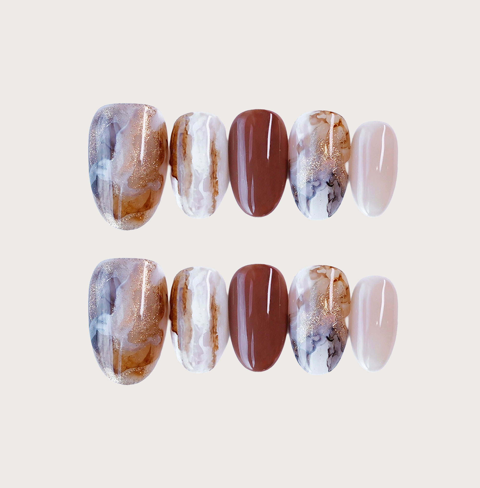 Autumn Dust - Handmade Press on Nails by Clawcreature - Handmade Press - on Nails