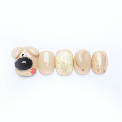 Bailey the Goldie - Handmade Press on Nails by Clawcreature - Handmade Press - on Nails