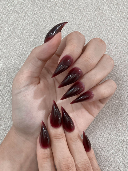 Bloody Valentine - Handmade Press on Nails by Clawcreature - Handmade Press - on Nails