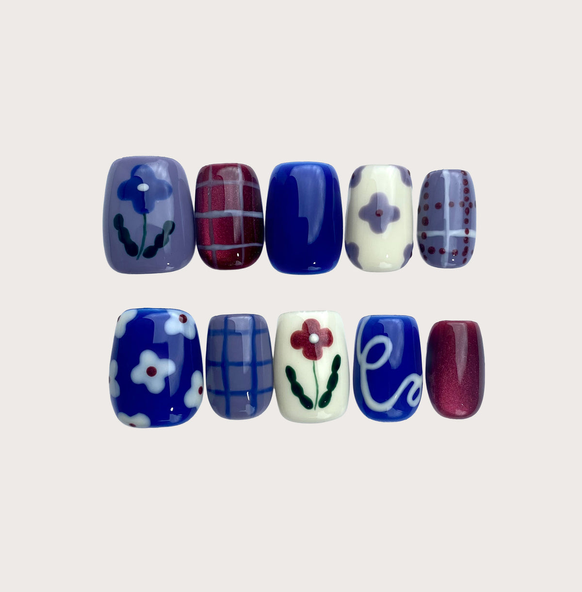 Bloom Theory - Handmade Press on Nails by Clawcreature - Handmade Press - on Nails