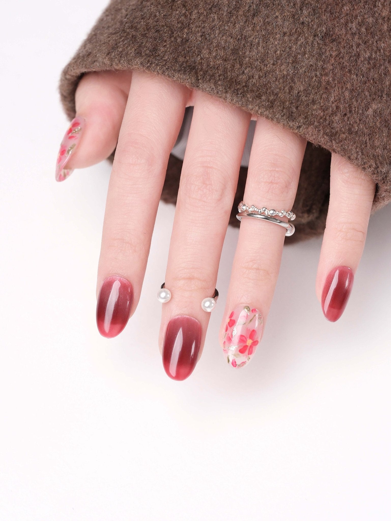Blooming Blush - Handmade Press on Nails by Clawcreature - Handmade Press - on Nails