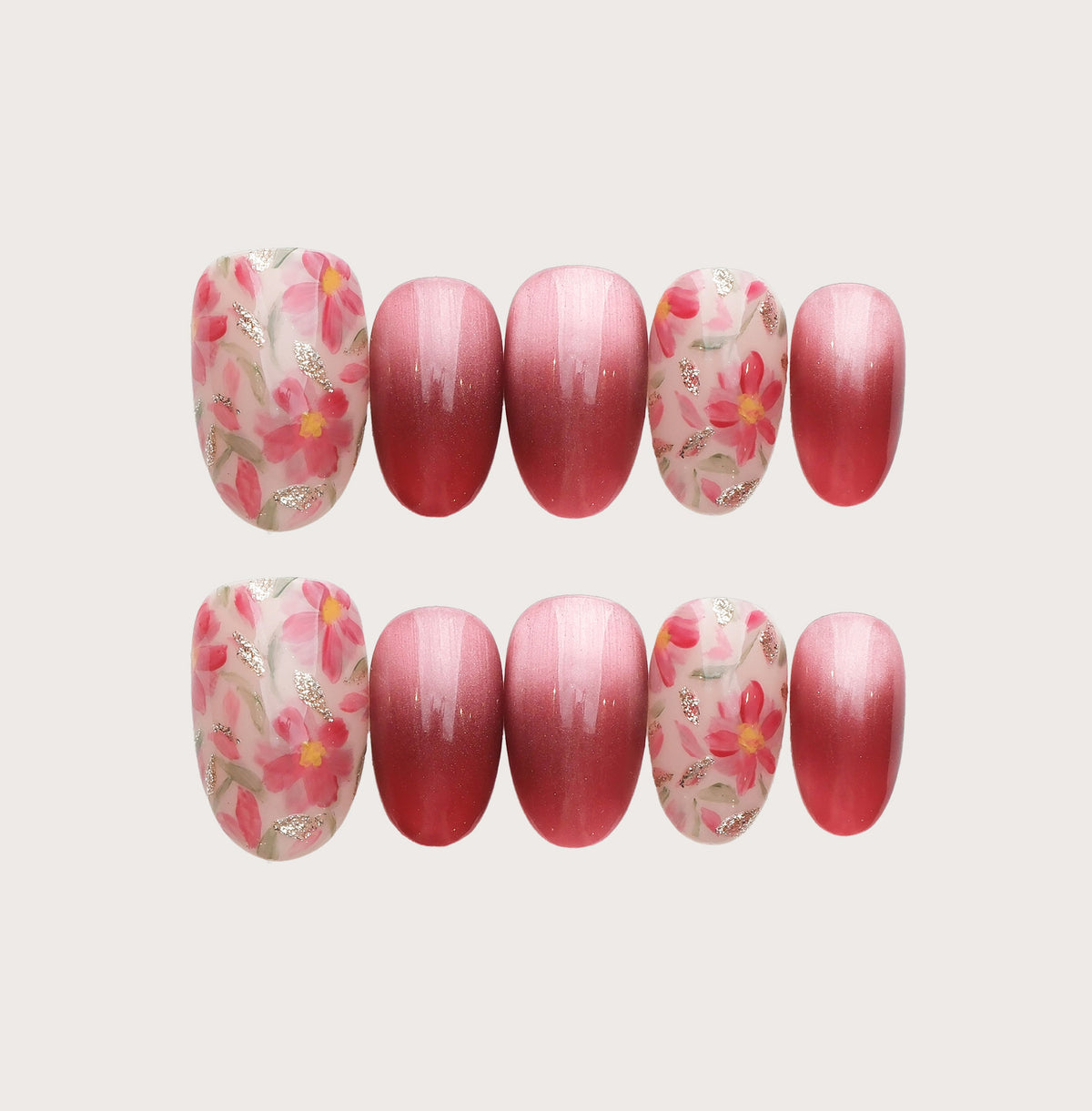 Blooming Blush - Handmade Press on Nails by Clawcreature - Handmade Press - on Nails