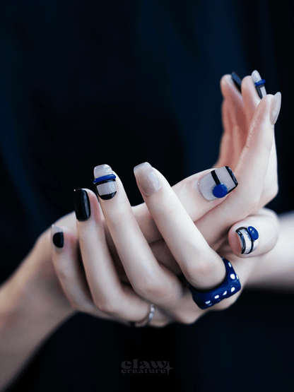 Blue Abyss - Handmade Press on Nails by Clawcreature - Handmade Press - on Nails