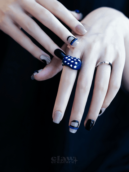 Blue Abyss - Handmade Press on Nails by Clawcreature - Handmade Press - on Nails