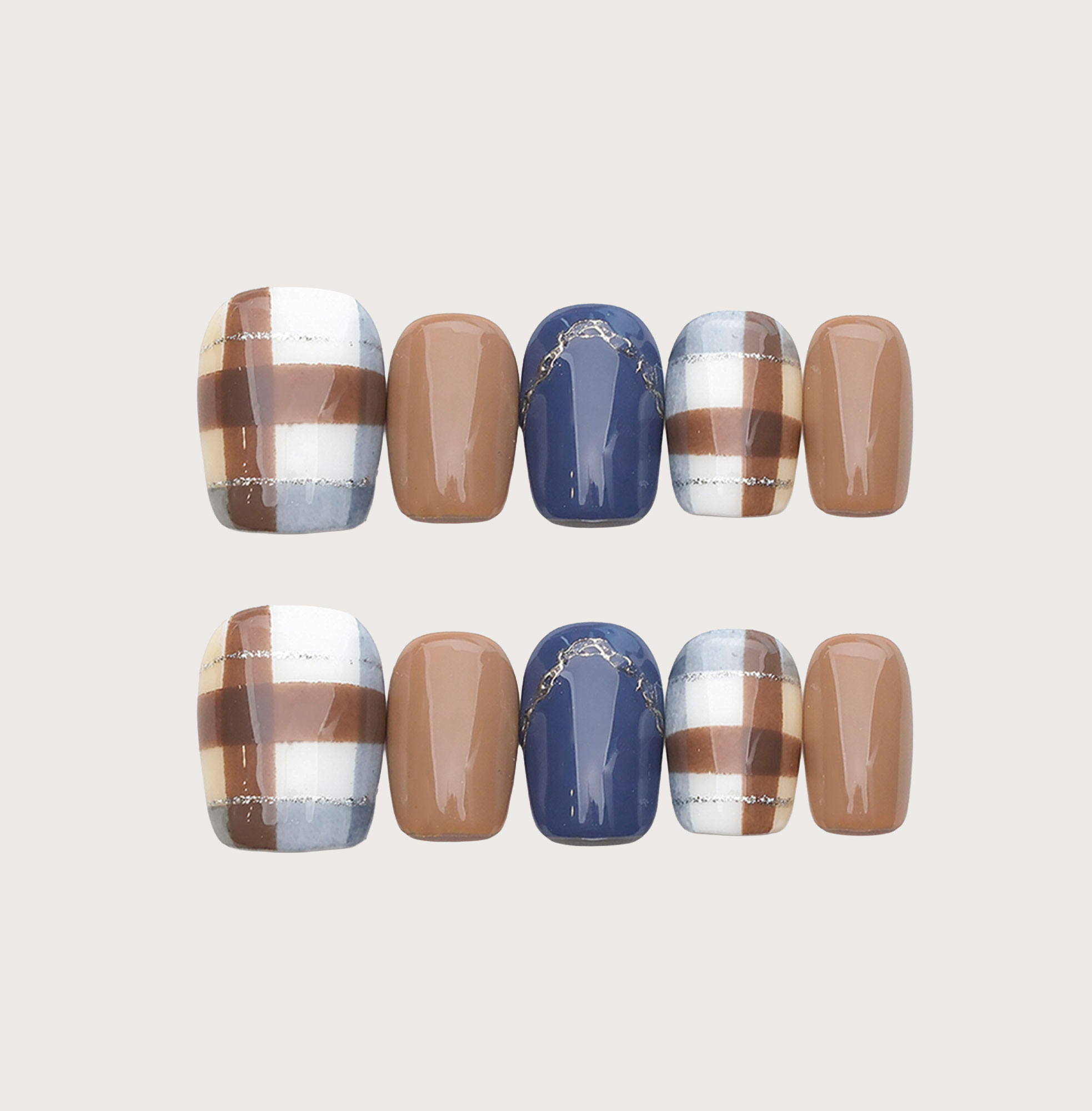 Blue Mocha - Handmade Press on Nails by Clawcreature - Handmade Press - on Nails