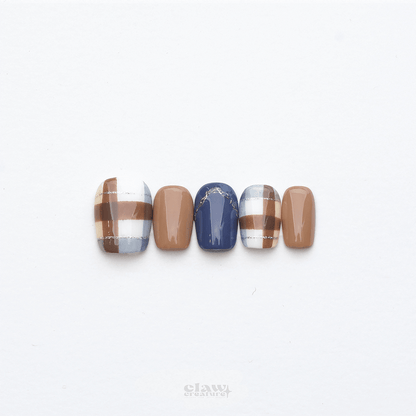 Blue Mocha - Handmade Press on Nails by Clawcreature - Handmade Press - on Nails