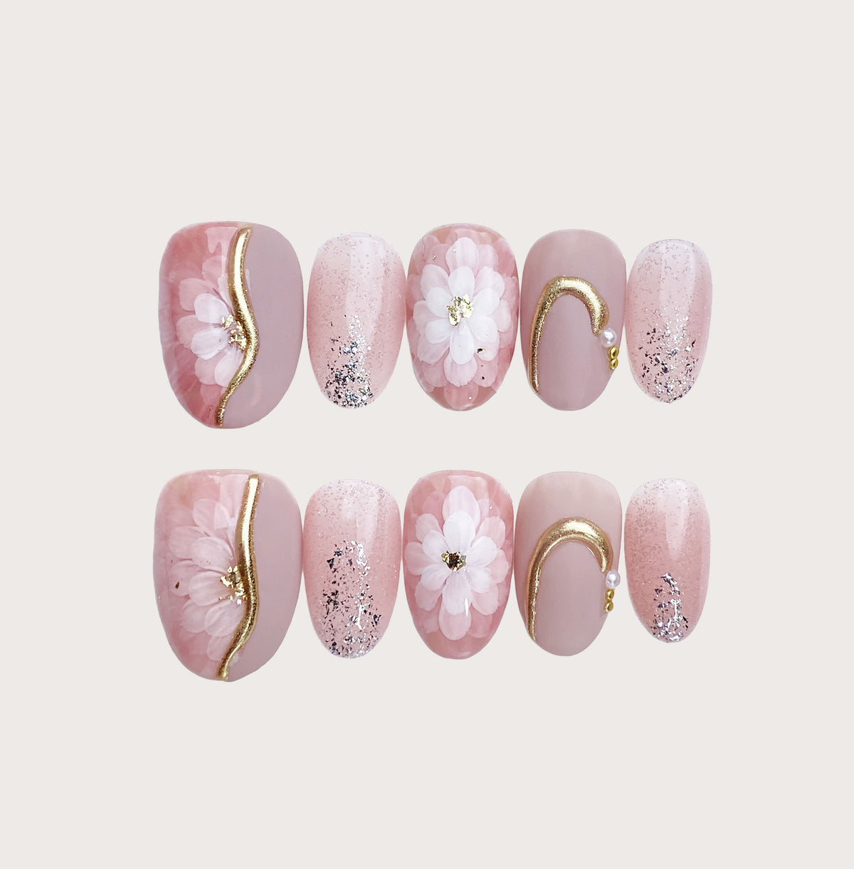 Blush Hour - Handmade Press on Nails by Clawcreature - Handmade Press - on Nails