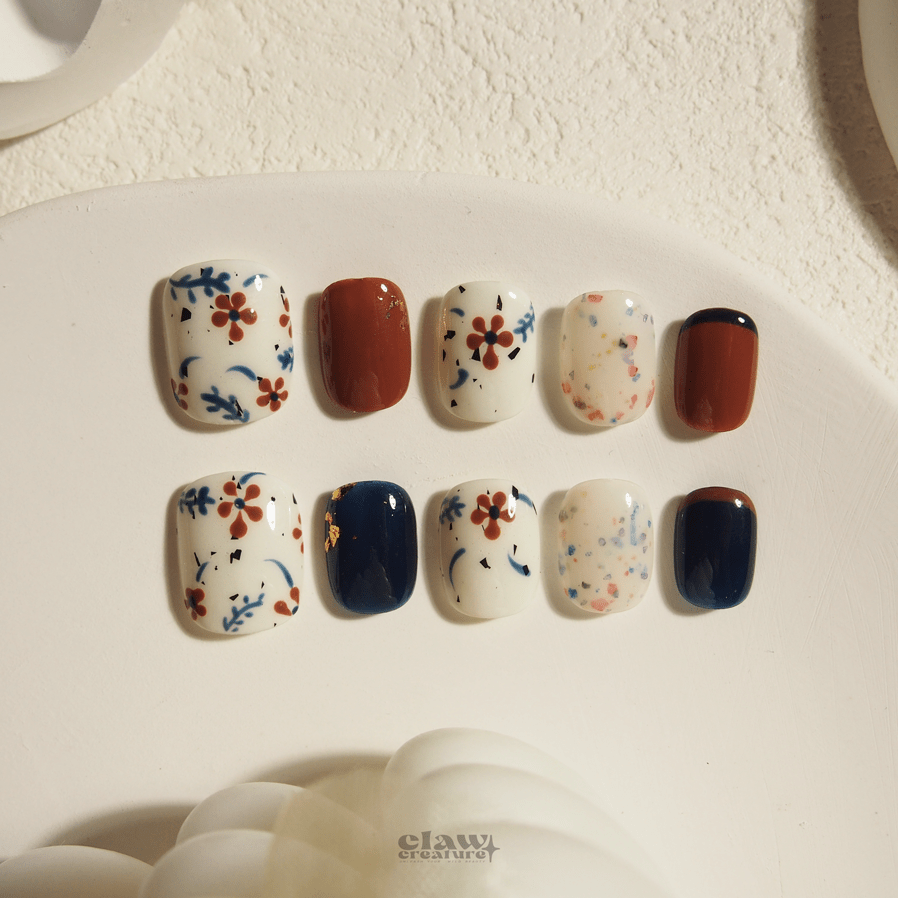 Boho Blossom - Handmade Press on Nails by Clawcreature - Handmade Press - on Nails