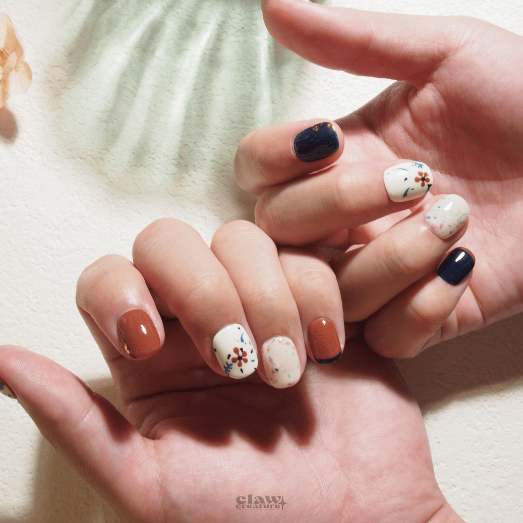 Boho Blossom - Handmade Press on Nails by Clawcreature - Handmade Press - on Nails