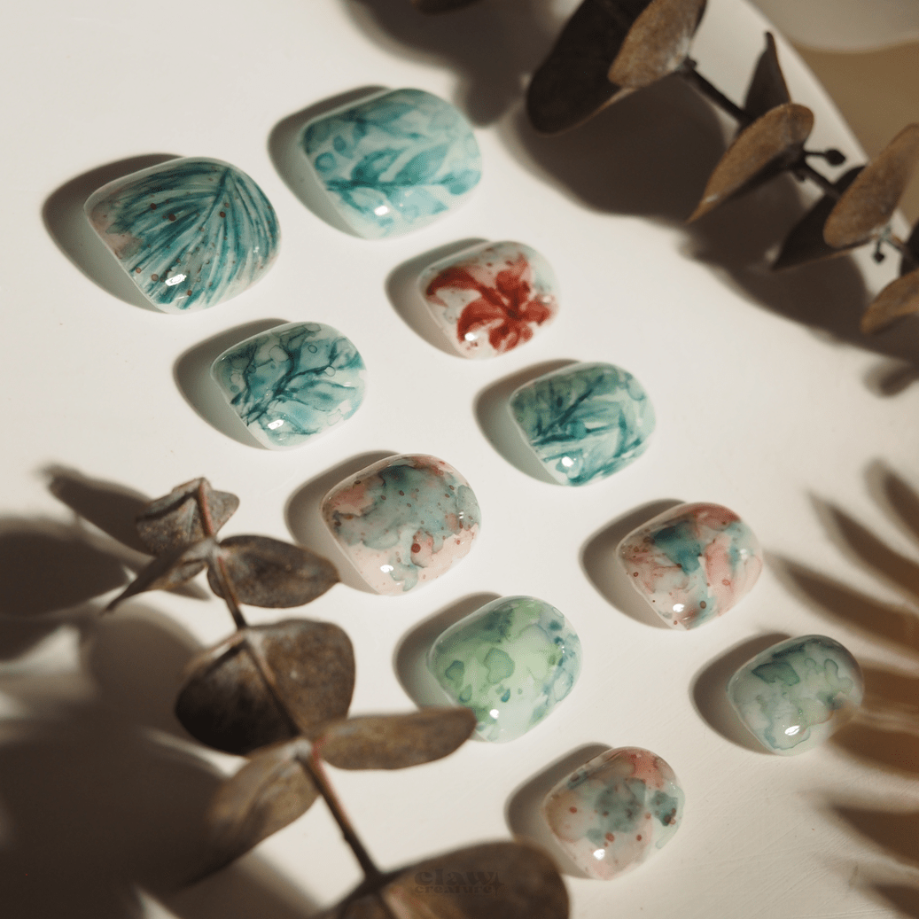 Botanical Dream - Handmade Press on Nails by Clawcreature - Handmade Press - on Nails