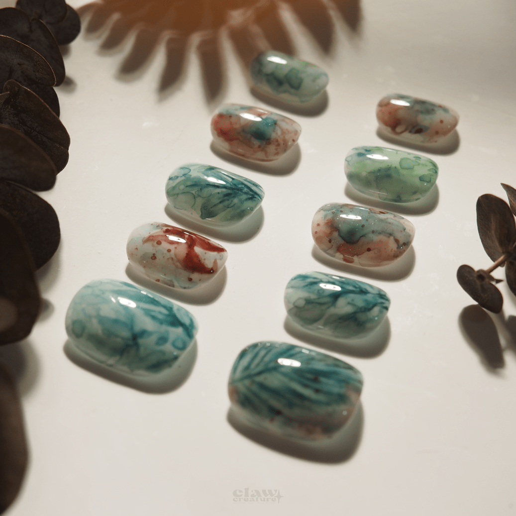 Botanical Dream - Handmade Press on Nails by Clawcreature - Handmade Press - on Nails