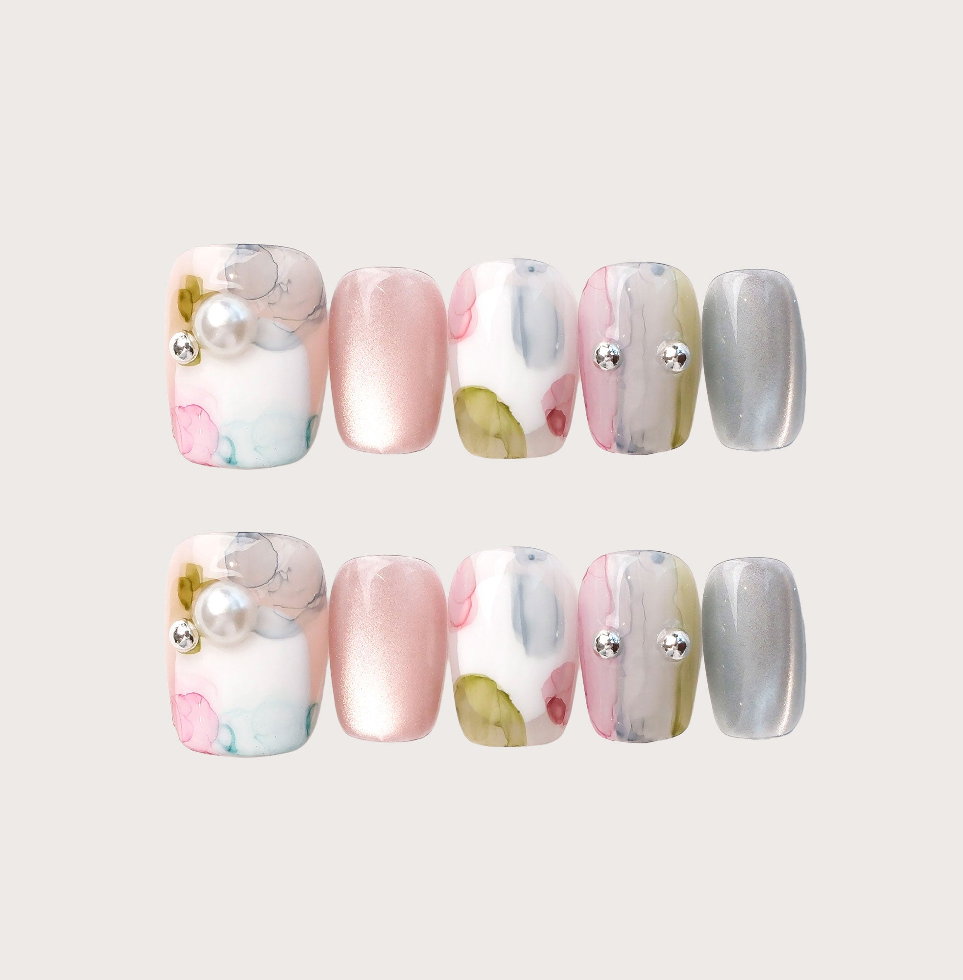 Bubble Pop - Handmade Press on Nails by Clawcreature - Handmade Press - on Nails