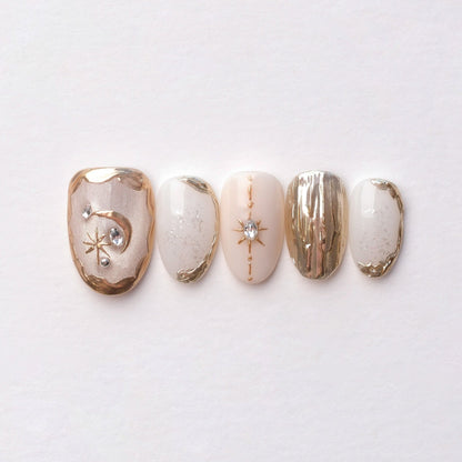 Celestial Glow - Handmade Press on Nails by Clawcreature - Handmade Press - on Nails
