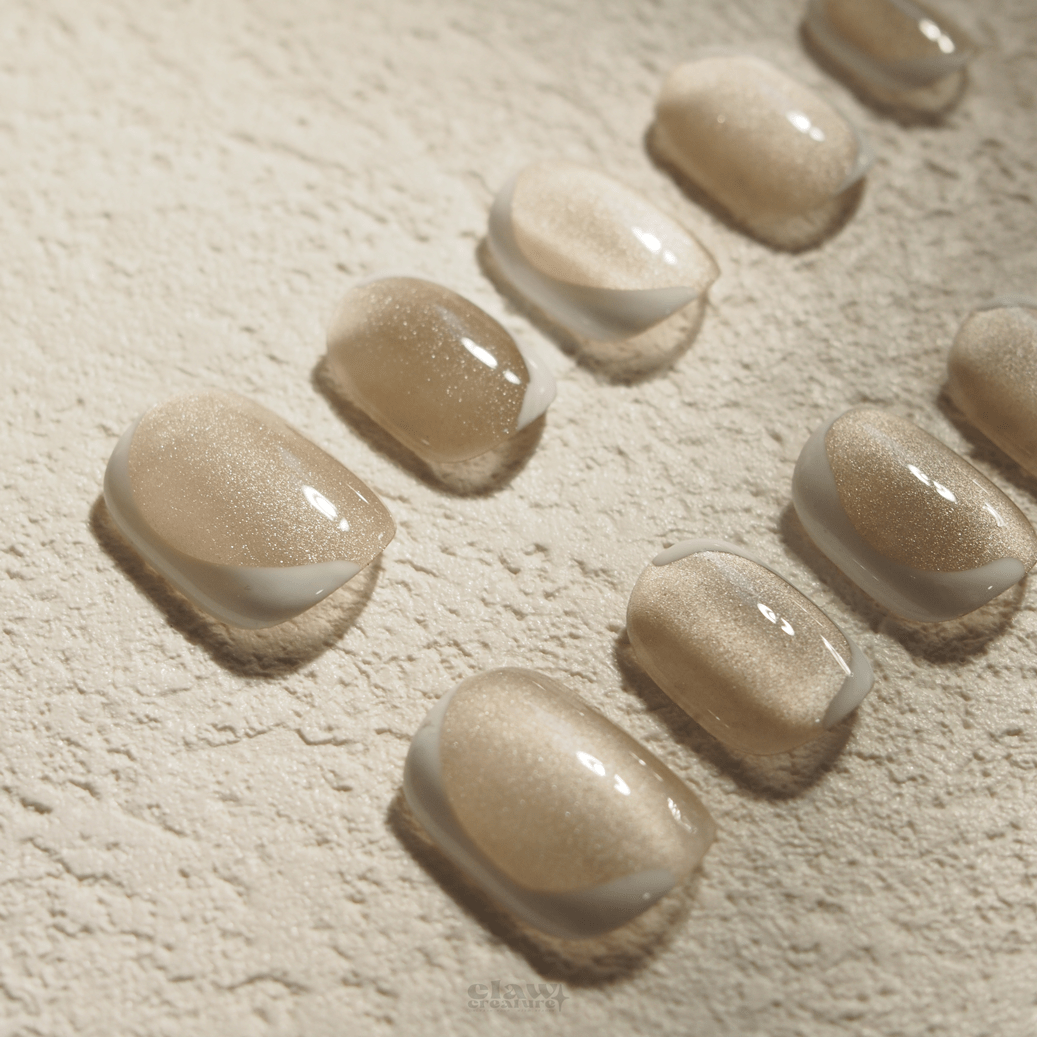 Champagne Whisper - Handmade Press on Nails by Clawcreature - Handmade Press - on Nails