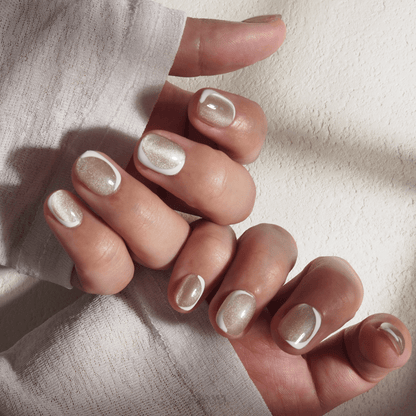 Champagne Whisper - Handmade Press on Nails by Clawcreature - Handmade Press - on Nails