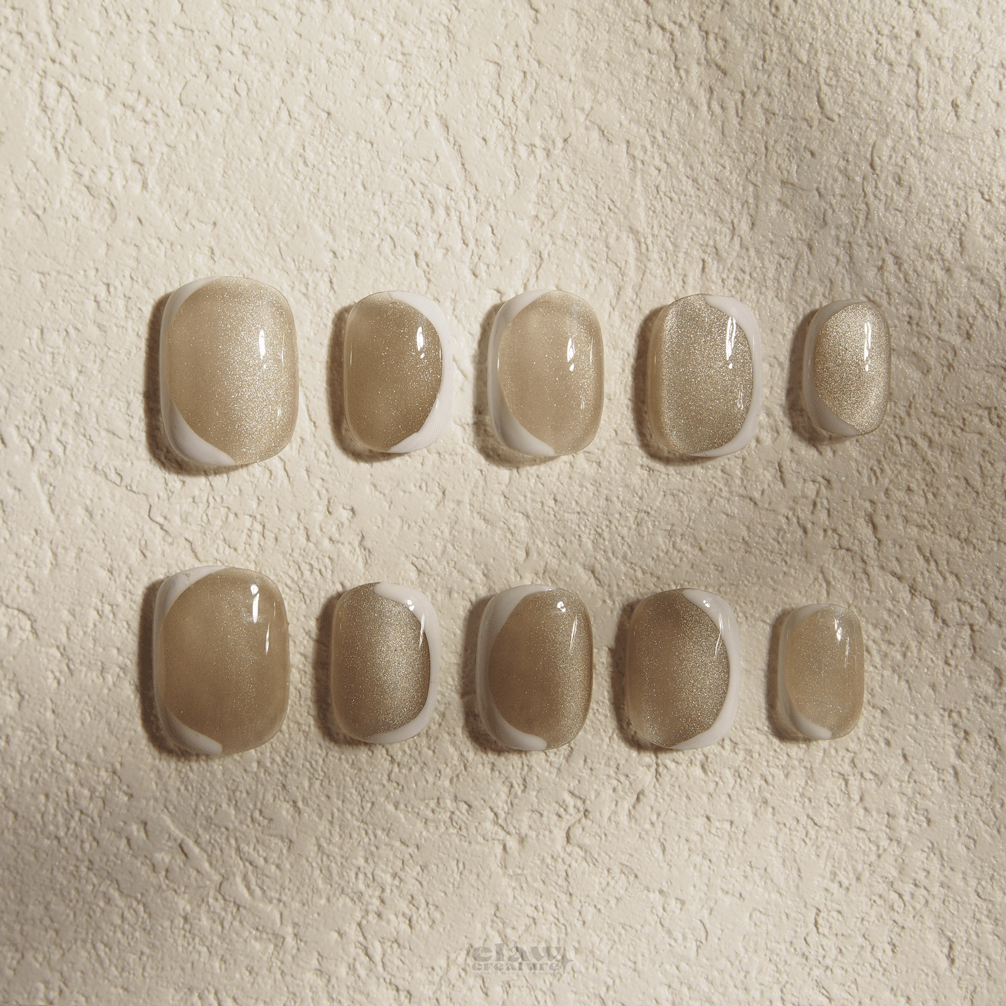 Champagne Whisper - Handmade Press on Nails by Clawcreature - Handmade Press - on Nails