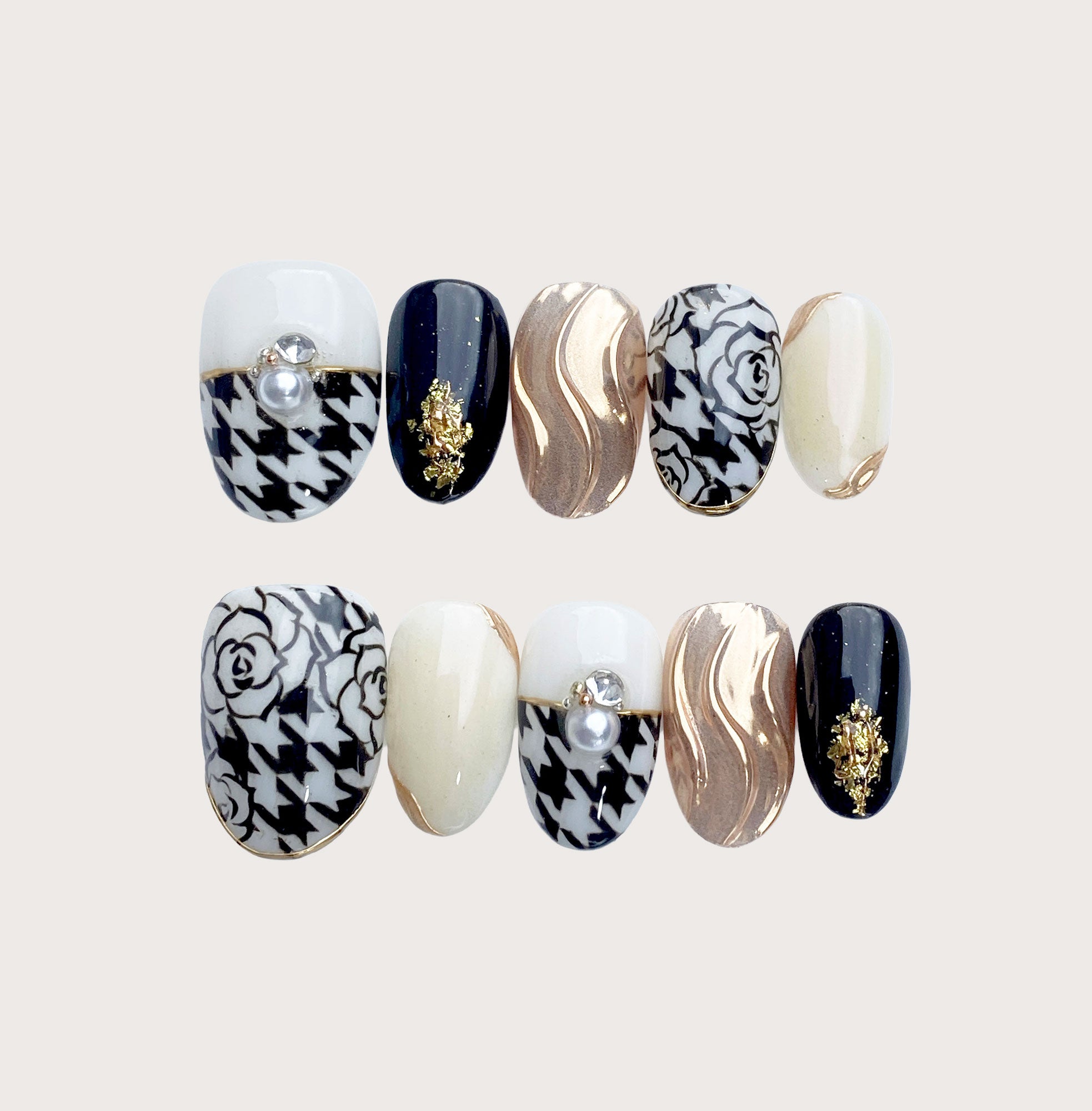 Check Me Bloom - Handmade Press on Nails by Clawcreature - Handmade Press - on Nails