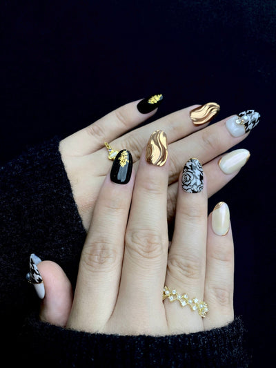 Check Me Bloom - Handmade Press on Nails by Clawcreature - Handmade Press - on Nails