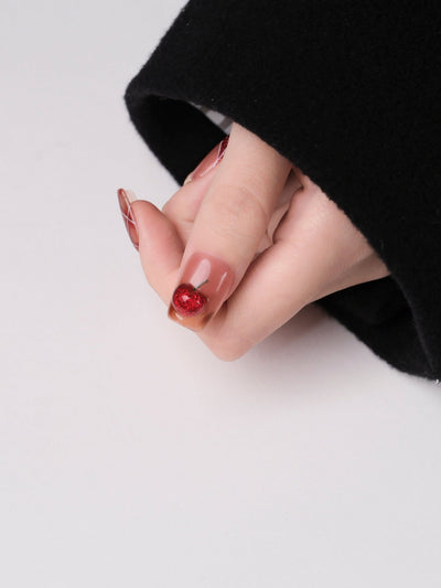 Cherry Picnic - Handmade Press on Nails by Clawcreature - Handmade Press - on Nails