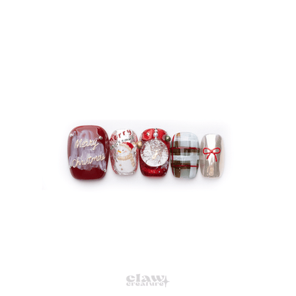 Christmas Land - Handmade Press on Nails by Clawcreature - Handmade Press - on Nails
