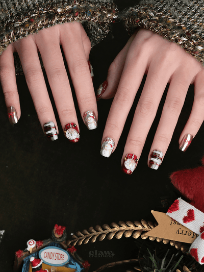 Christmas Land - Handmade Press on Nails by Clawcreature - Handmade Press - on Nails