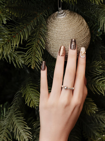 Cocoa Frost - Handmade Press on Nails by Clawcreature - Handmade Press - on Nails