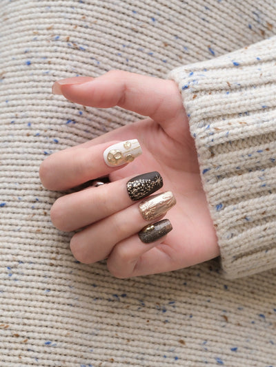 Cocoa Frost - Handmade Press on Nails by Clawcreature - Handmade Press - on Nails