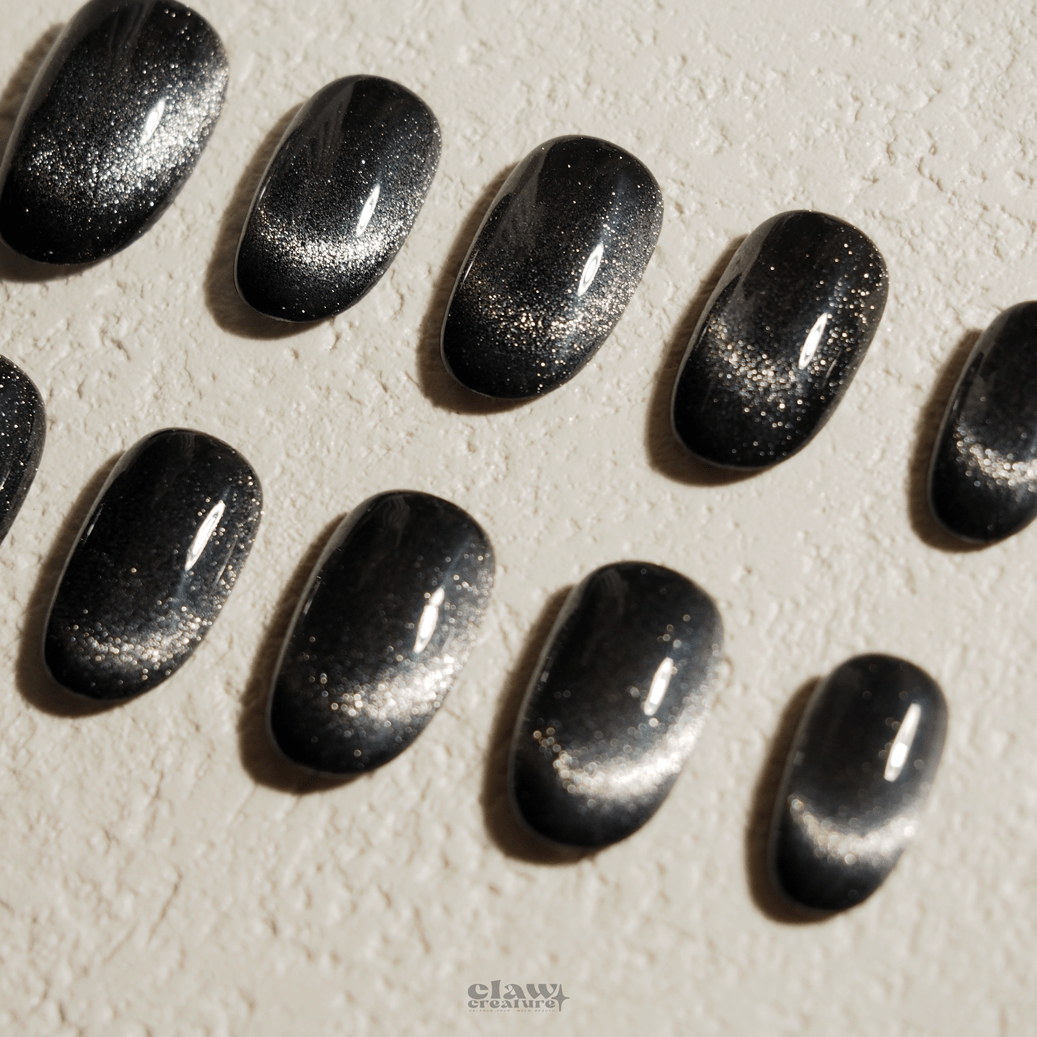Cosmic Noir - Handmade Press on Nails by Clawcreature - Handmade Press - on Nails