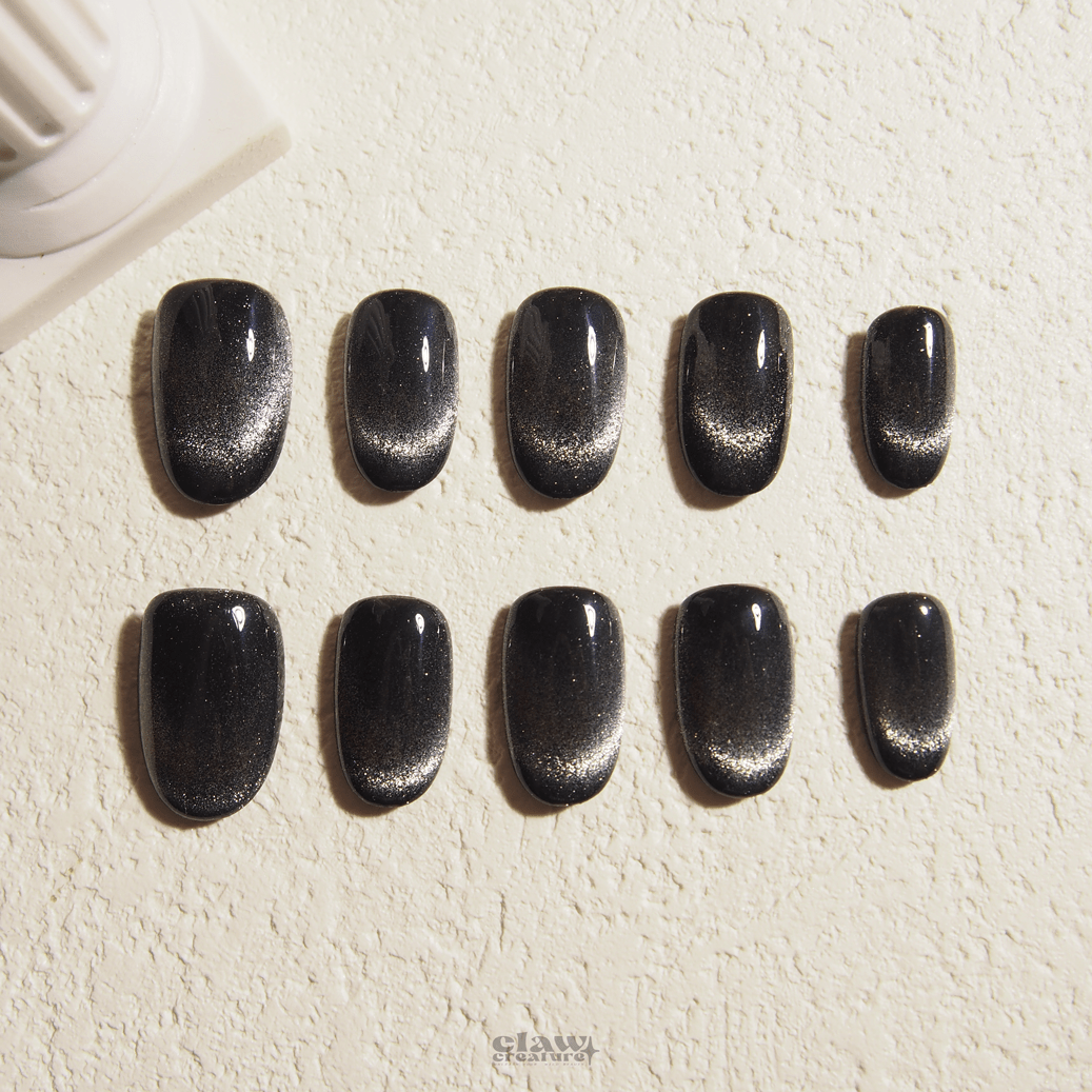 Cosmic Noir - Handmade Press on Nails by Clawcreature - Handmade Press - on Nails
