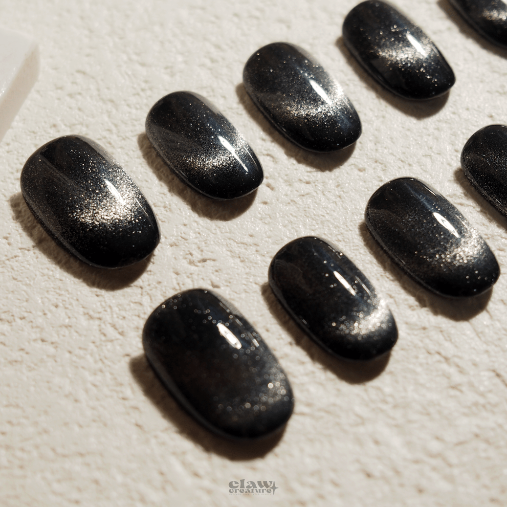 Cosmic Noir - Handmade Press on Nails by Clawcreature - Handmade Press - on Nails