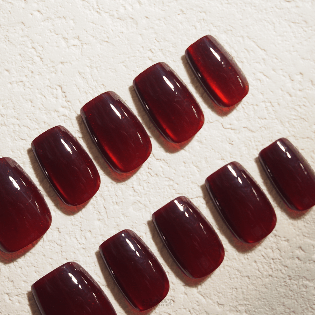 Crimson Enchantment - Handmade Press on Nails by Clawcreature - Handmade Press - on Nails