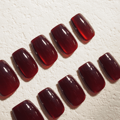 Crimson Enchantment - Handmade Press on Nails by Clawcreature - Handmade Press - on Nails
