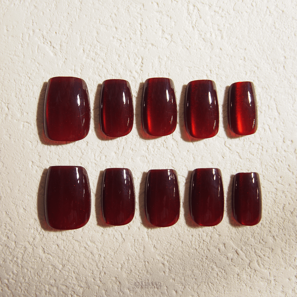 Crimson Enchantment - Handmade Press on Nails by Clawcreature - Handmade Press - on Nails