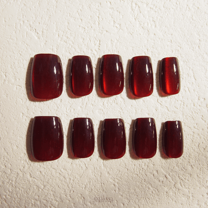 Crimson Enchantment - Handmade Press on Nails by Clawcreature - Handmade Press - on Nails