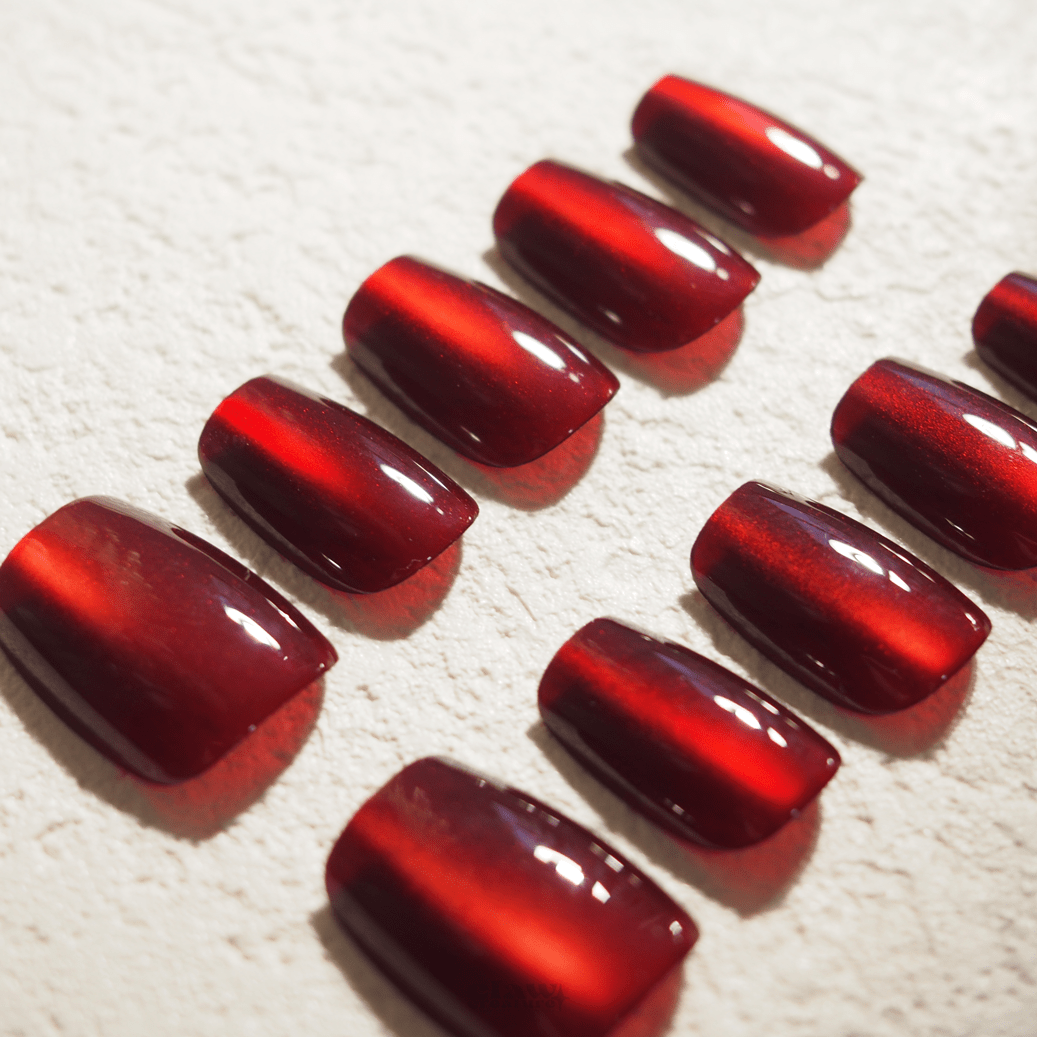 Crimson Enchantment - Handmade Press on Nails by Clawcreature - Handmade Press - on Nails