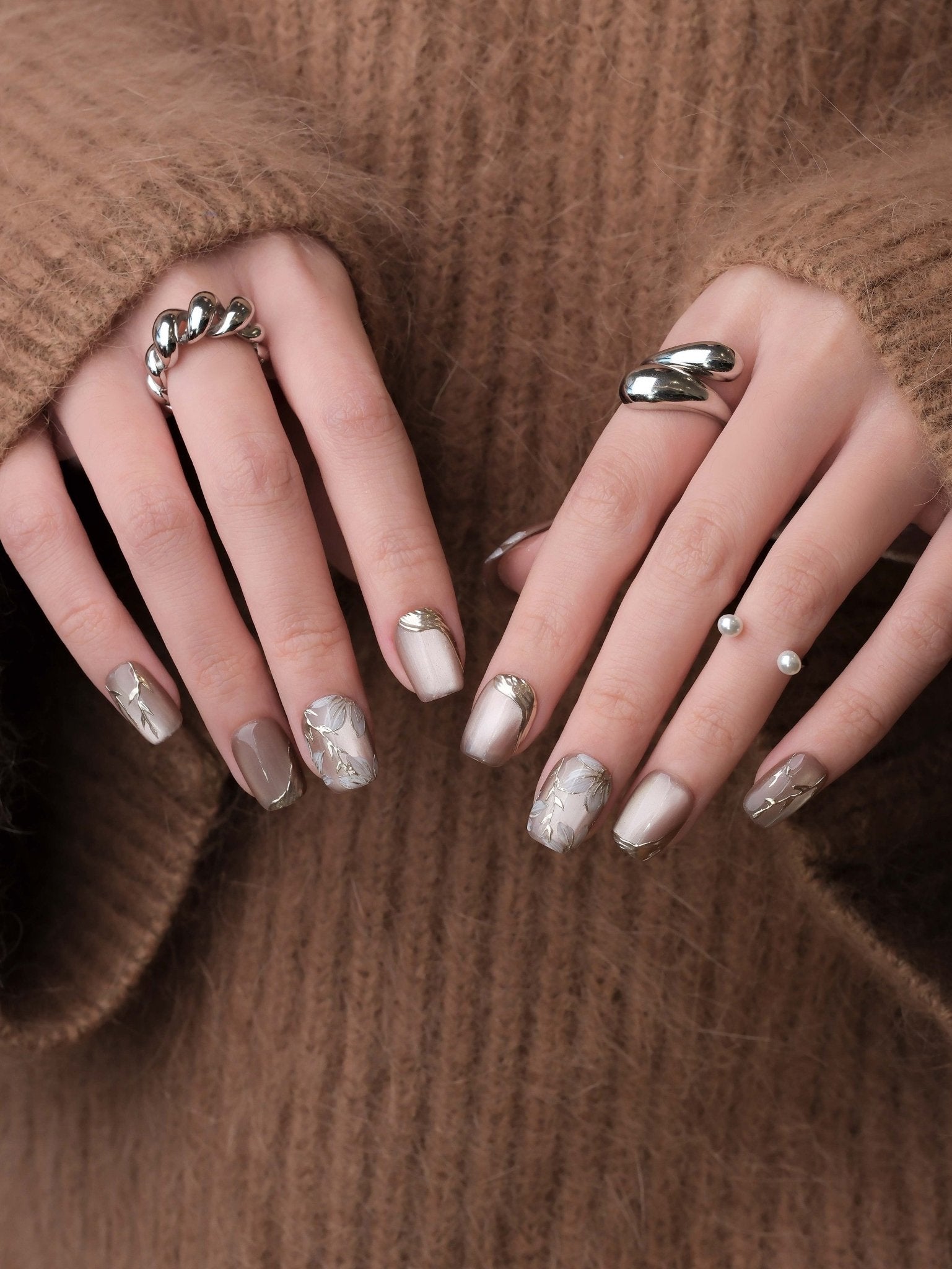 Crystal Bloom - Handmade Press on Nails by Clawcreature - Handmade Press - on Nails