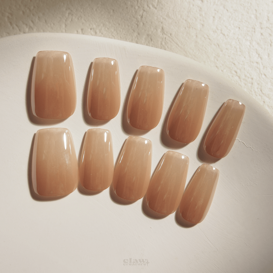 Desert Rose Elegance - Handmade Press on Nails by Clawcreature - Handmade Press - on Nails